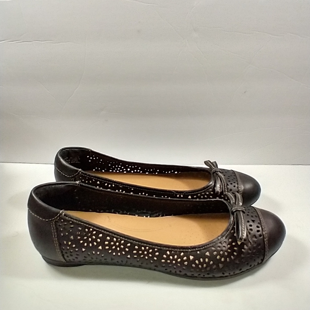 Clarks Bendables Poem Journal Perforated Leather Comfort Ballet Flats Women's 9M
